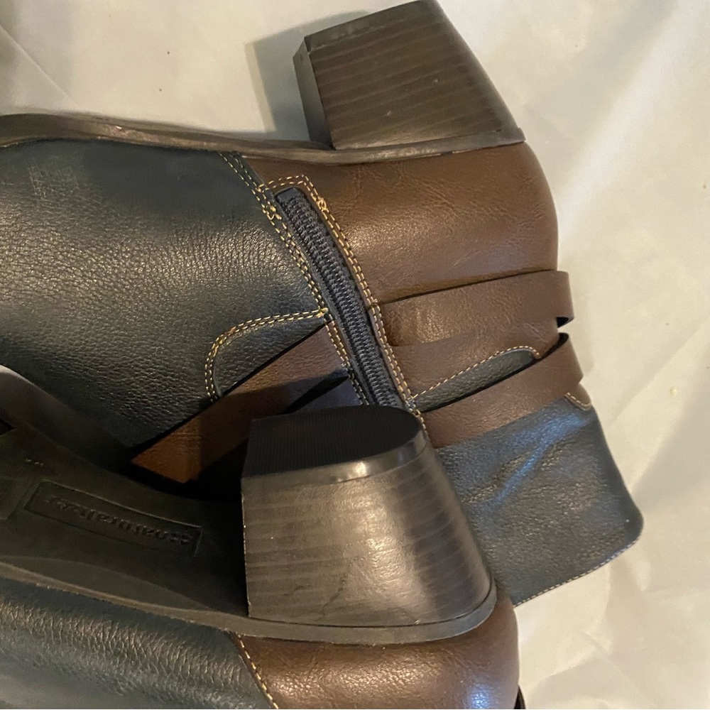 Naturalizer Katrina ladies boots navy blue with brown straps Size 11W NWOT - Picture 5 of 10